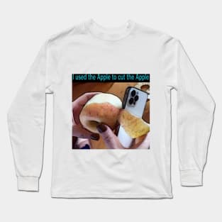 I used the Apple to cut the Apple #iPhones Long Sleeve T-Shirt